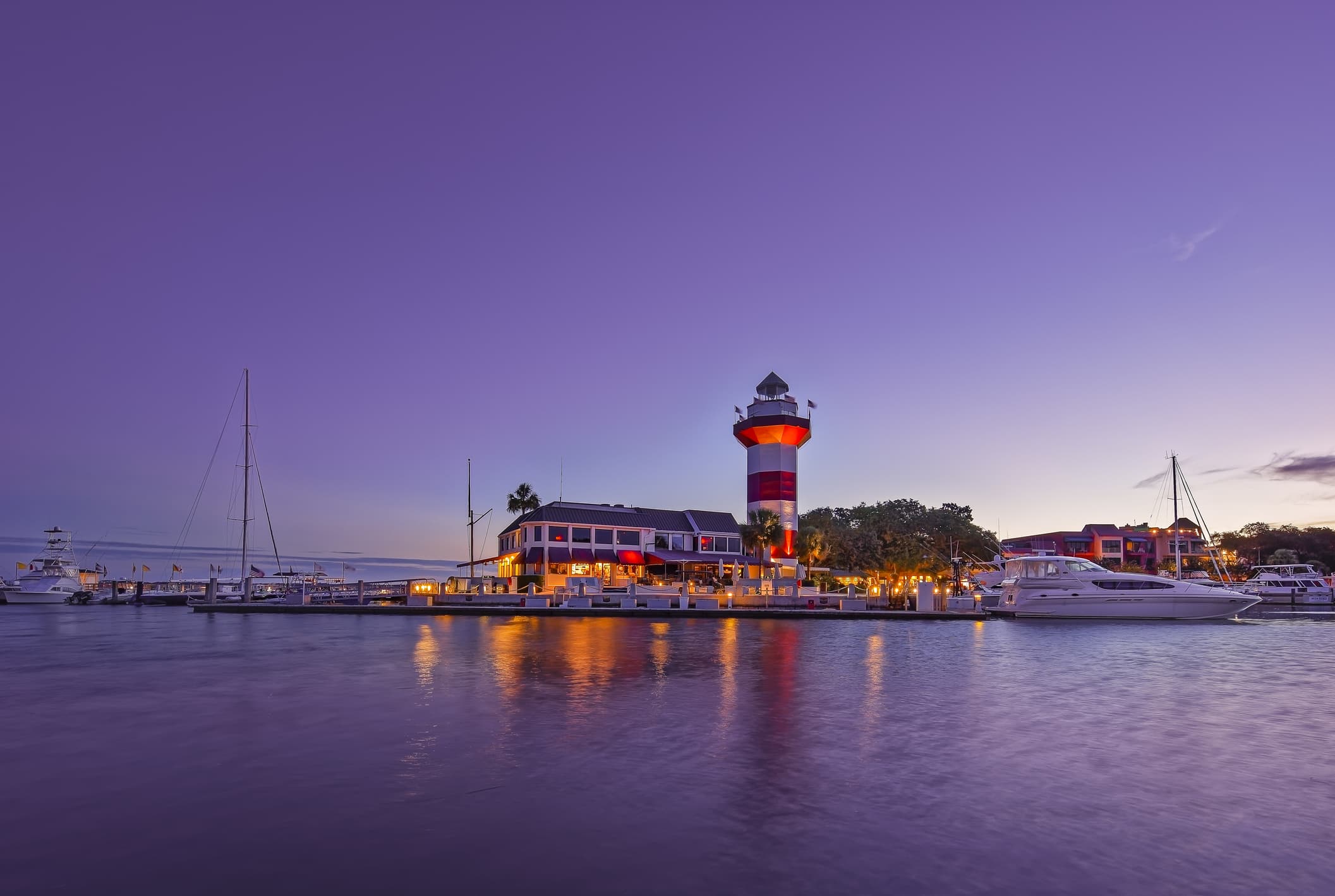 A view of the Sea Pines Resort, on Hilton Head Island, SC, with its iconic lighthouse.